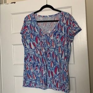 Lilly Pulitzer XL V-Neck T-Shirt